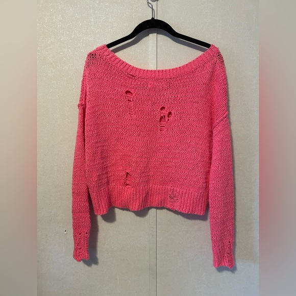 Hollister | Hot Pink Off-the-Shoulder Sweater | XS - Picture 4 of 5